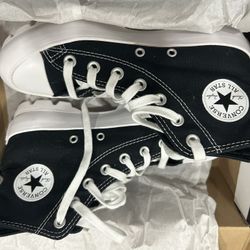 Converse Chuck Taylor All Star Lugged High Platform Shoes Black White