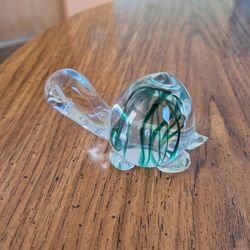 Swirled Glass Turtle Figurine