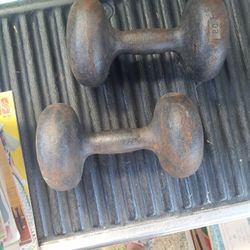 Solid Iron Hand Weights 20 Lb Each These Are For The Big Boys