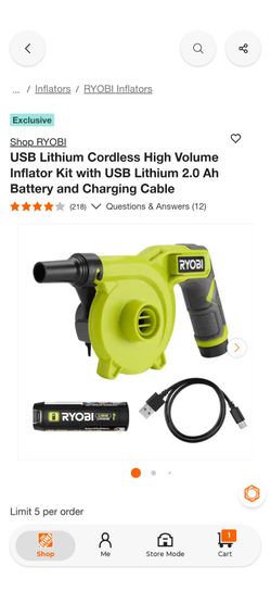 Ryobi inflator