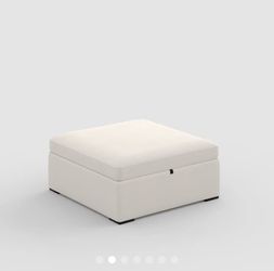 Silk and snow soft cream Aire storage Ottoman