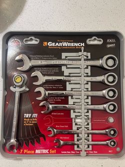 GearWrench Ratcheting Combination Wrench 7 Piece Metric Set