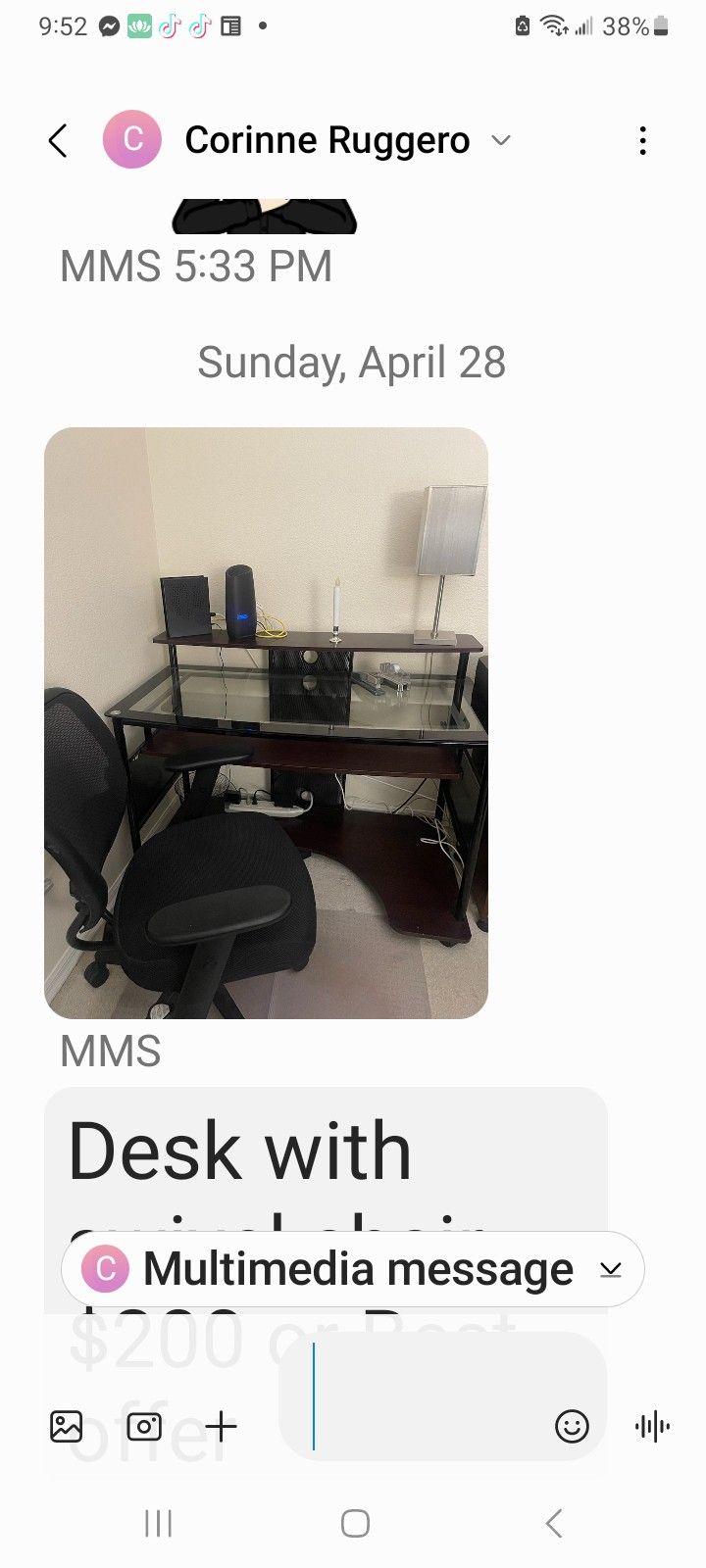 OFFICE DESK and SWIVEL CHAIR