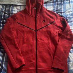 Red Nike Tech Sweatsuit Zip Up  Hoodie & Joggers Men's Set Red XL