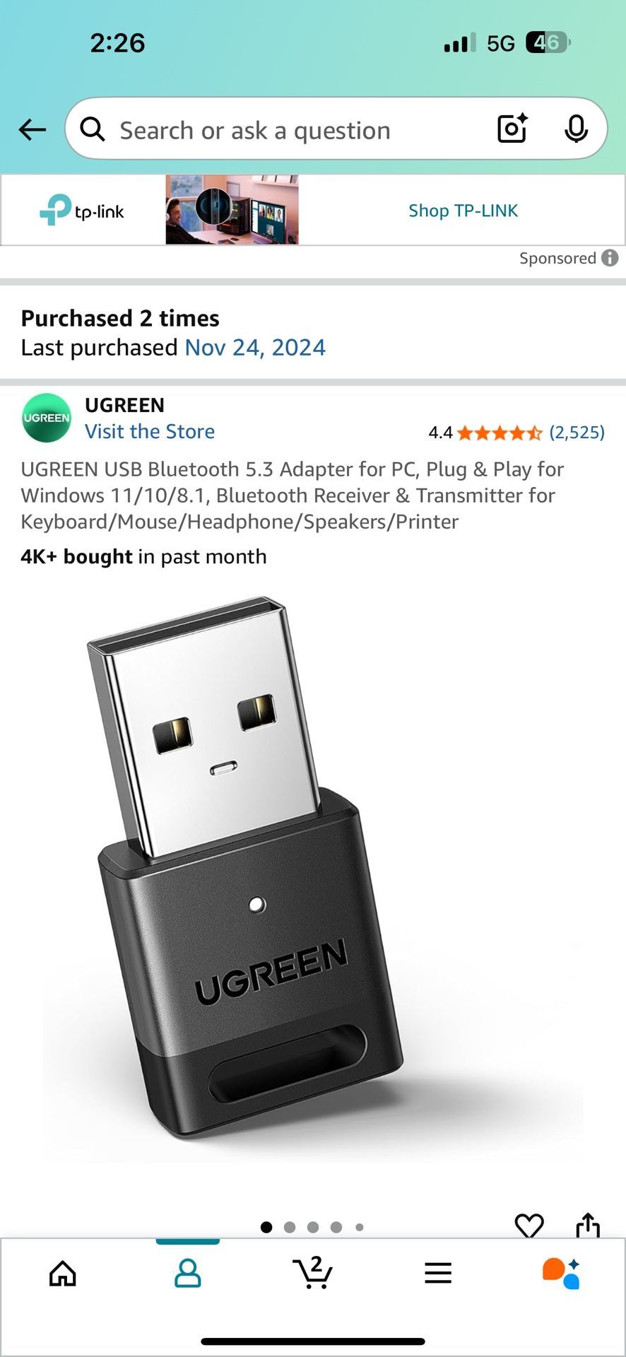 UGREEN bluetooth adapter