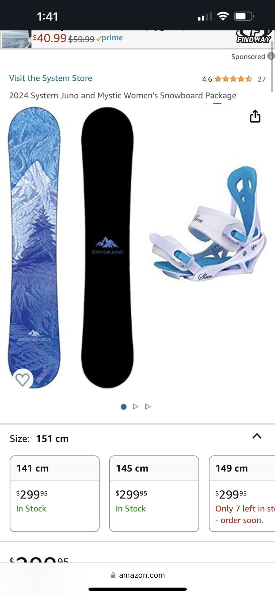 FS: System Juno and Mystic Women's Snowboard Package With Bindings