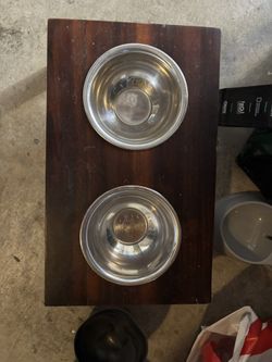 Cat/dog Raised Food Stand With Stainless Steel Bowls 