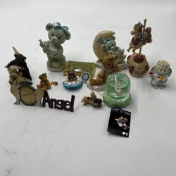 Lot Angel Bear Figurines Decor Snow Globe Carousel Mixed Collectibles