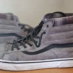 VANS "Off The Wall" Sk8-Hi MTE Pewter/Plaid Skate 11.5