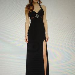 Black Full Length Prom Dress Size 1