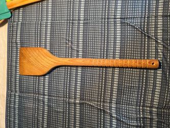Wooden Spatula with Carved Handle