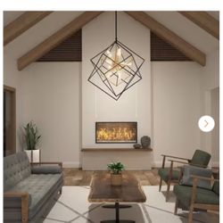 Imperium 9-Light Black and Gold Modern Sputnik Geometric Chandelier Light Fixture for Dining Room or Kitchen