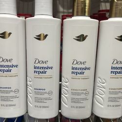 DOVE INTENSIVE REPAIR SHAMPOO & CONDITIONER 4 FOR $12.00 