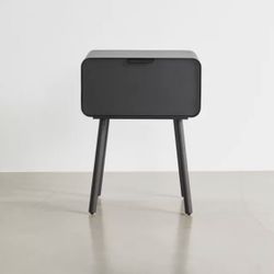 Black Nightstand with Drawer