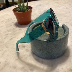 Translucent Teal/ Gold Sunglasses