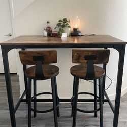3-Piece Table & Chair Set for Kitchen and Dining Room