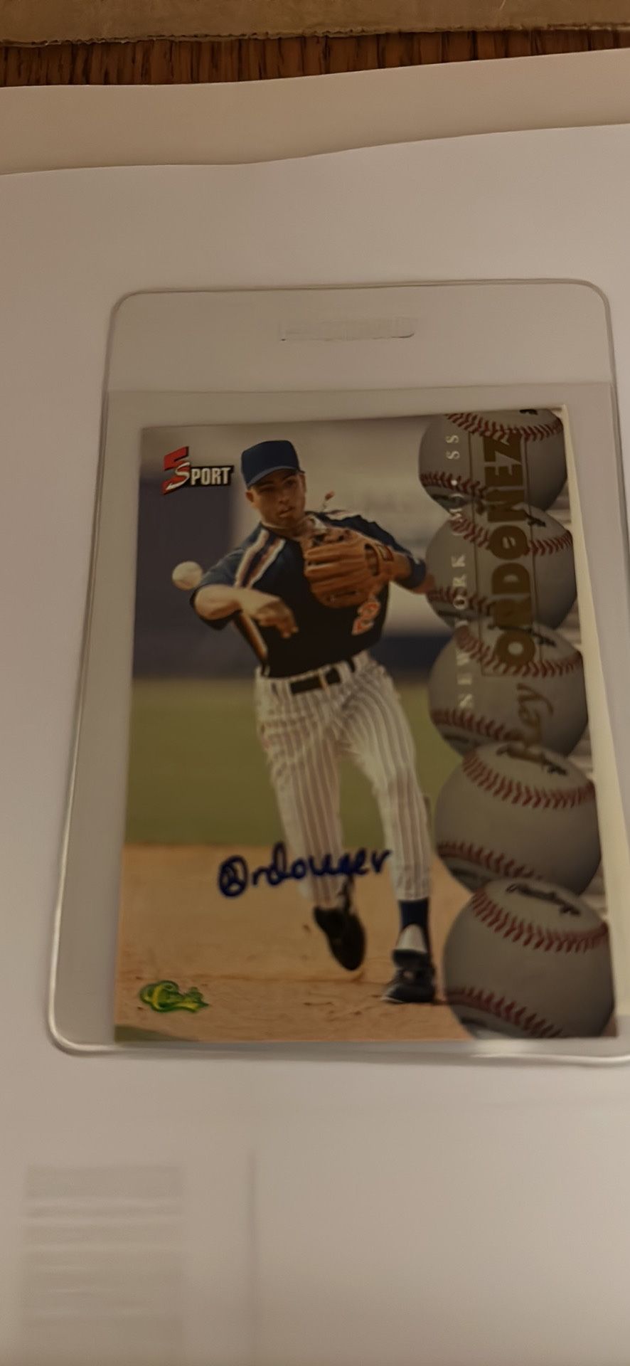 1995 Classic 5 Sport Insert Baseball Card Autograph Signed Ray Ordonez Mets