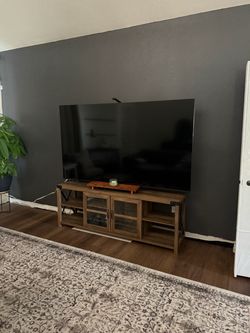 Walker Edison 70-Inch Rustic Oak TV Stand - Fits TVs up to 80 Inches