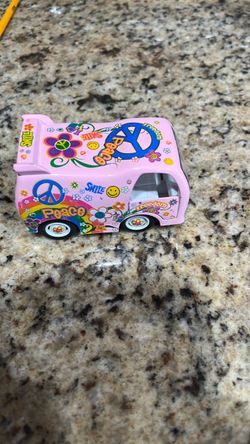 Pink Peace & Flower Power Toy Van