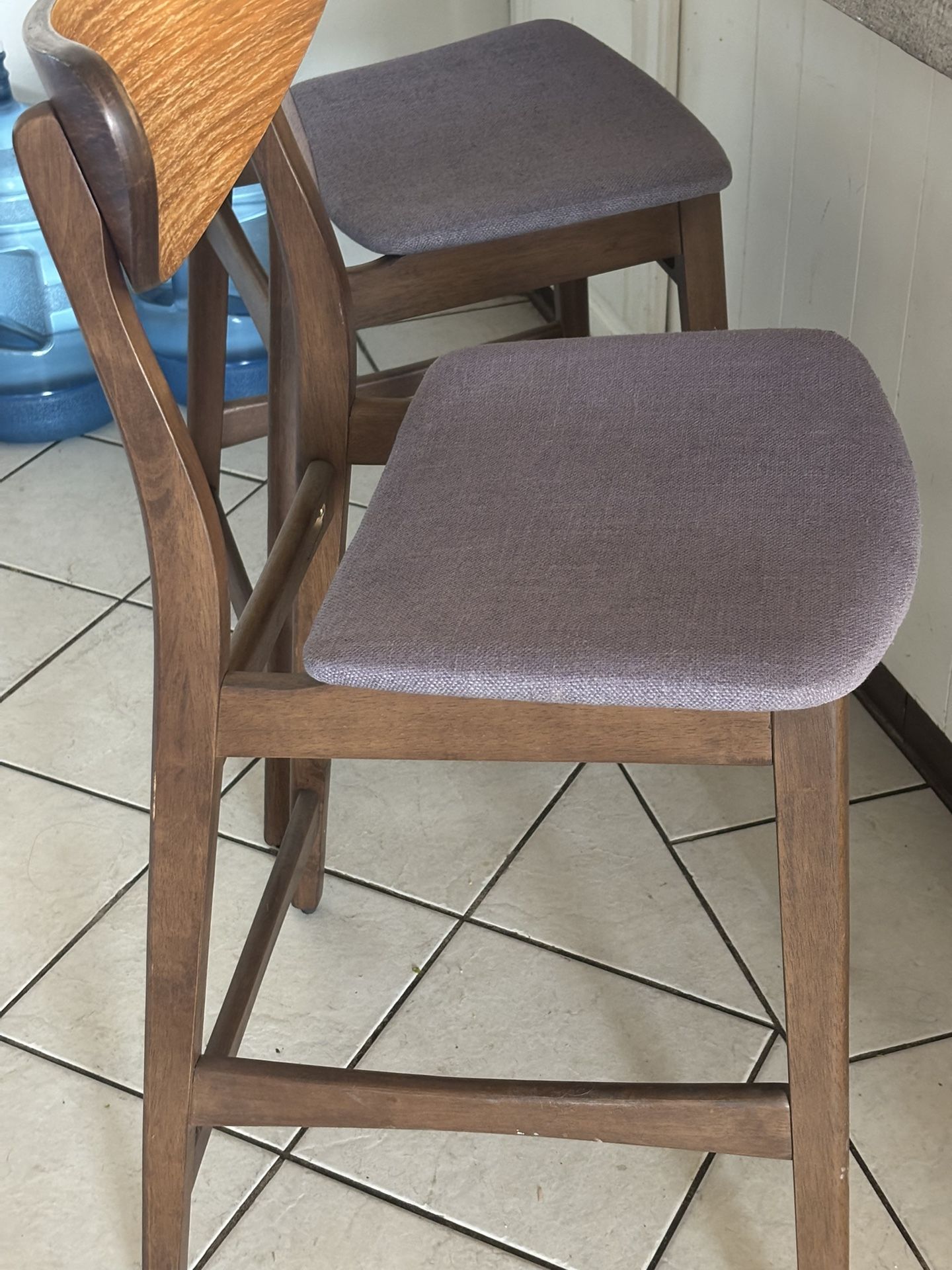 Molle Walnut Finish Mid-Century Design Counter Stools