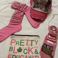 Caps, Socks, Make Up Bag and Custom Neck,Tie Necklace  All Included