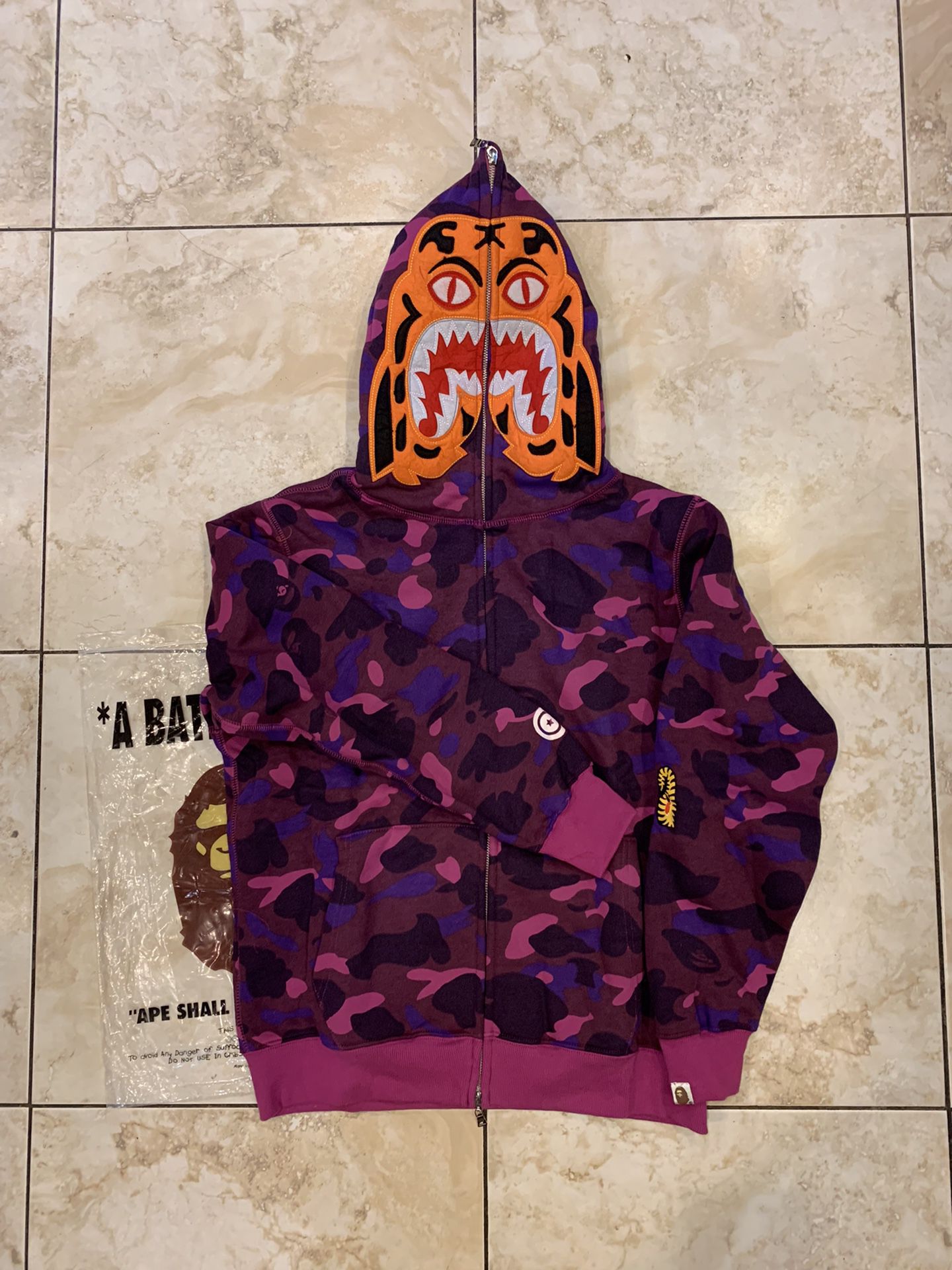 Tiger Purple Bape Hoodie