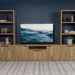 ~Beautiful Mango Wood TV Stand and Two Media Towers~