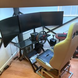 Used 3 Monitor Racing Sim Fanatec