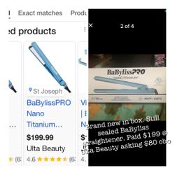 Brand New BaByliss Pro Nano Titanium Iron