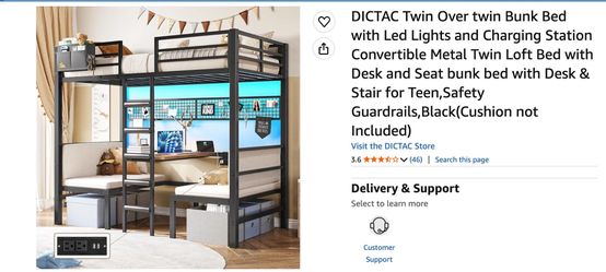 Twin Loft/Desk Bed