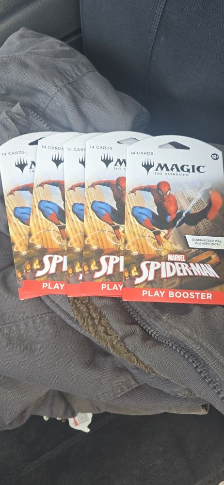 Magic TCG Spiderman Sleeved Booster Packs X5 For $30