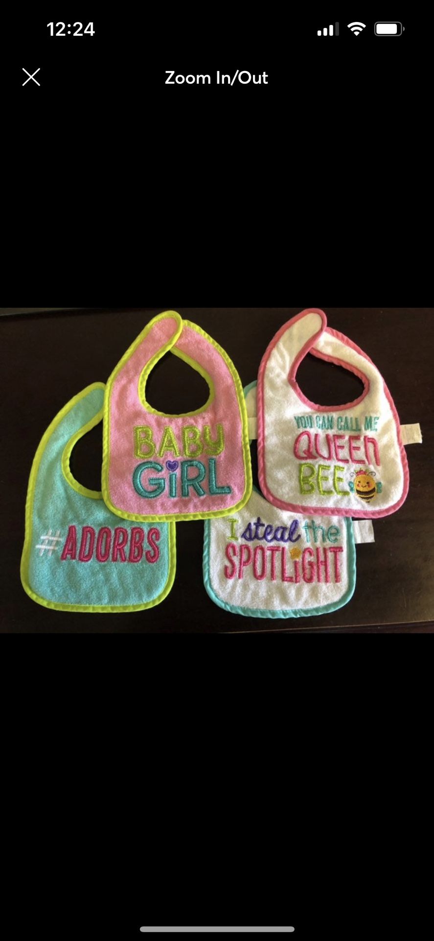 Set Of Four Baby Girl Bibs