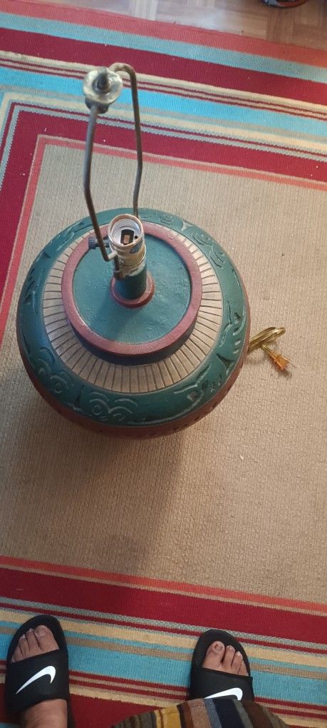 Vintage Elite Pottery Ceramic Lamp Southwestern Style Aztec