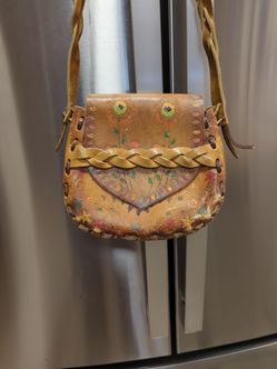 Vintage leather boho hippie bag