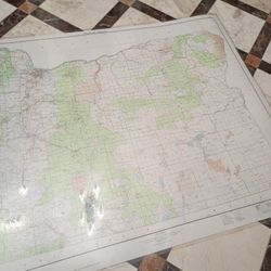 Vintage Laminated Map Of Oregon 1982 4 Ft By 6ft