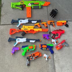 Collection Of 18 Nerf Launchers