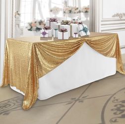 Gold Sequin Tablecloth 