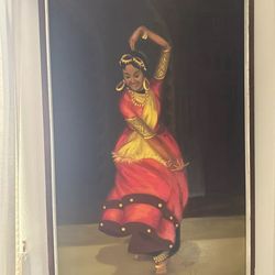 Indian Dancer Hindu Painting 26 x 43