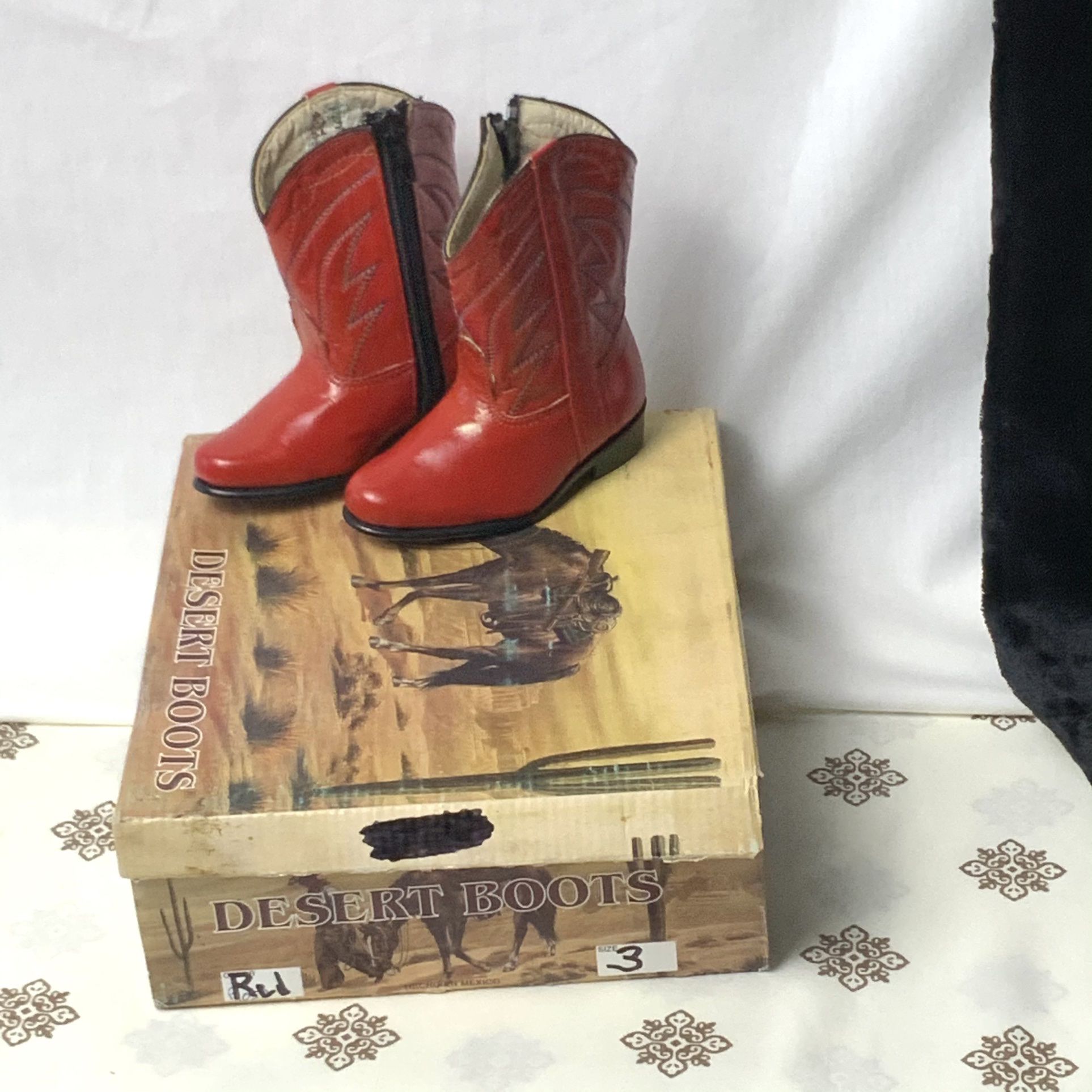 Desert Boots Apache Red Leather Cowgirl Pageant Infant Girl 3