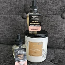 Cinnamon Caramel Swirl + Sugared Snickerdoodle Bath And Body Works