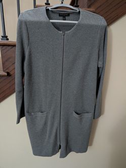Banana Republic Gray Zip-Front Sweater size L