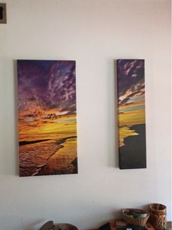 Beach Sunset Canvas Wall Art Set of 4