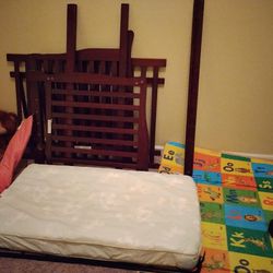 4-1 Baby Crib With Mattress No Screws 