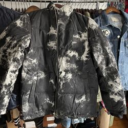 New!!! PRPS Black Denim Down Coat (Size L)