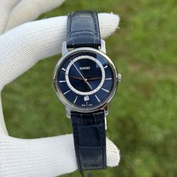 RADO Diamaster Quartz Blue Dial Ladies Watch blue leather strap Watch