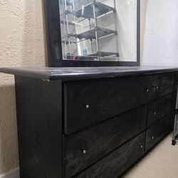Black Dresser With Free Mirror