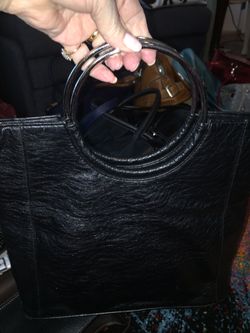 Leather ring handle purse. Soft.