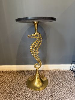 Accent Table Gold And Granite 