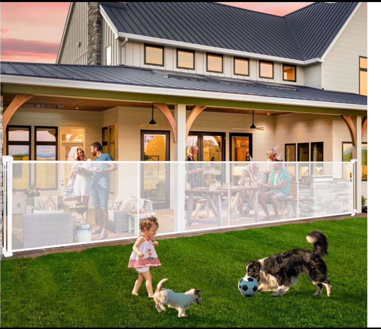 Pravoluxmax Retractable Baby Gate 42” Tall X 200 Wide