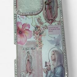 Pink Virgin Mary iPhone 16 Pro Max Case 